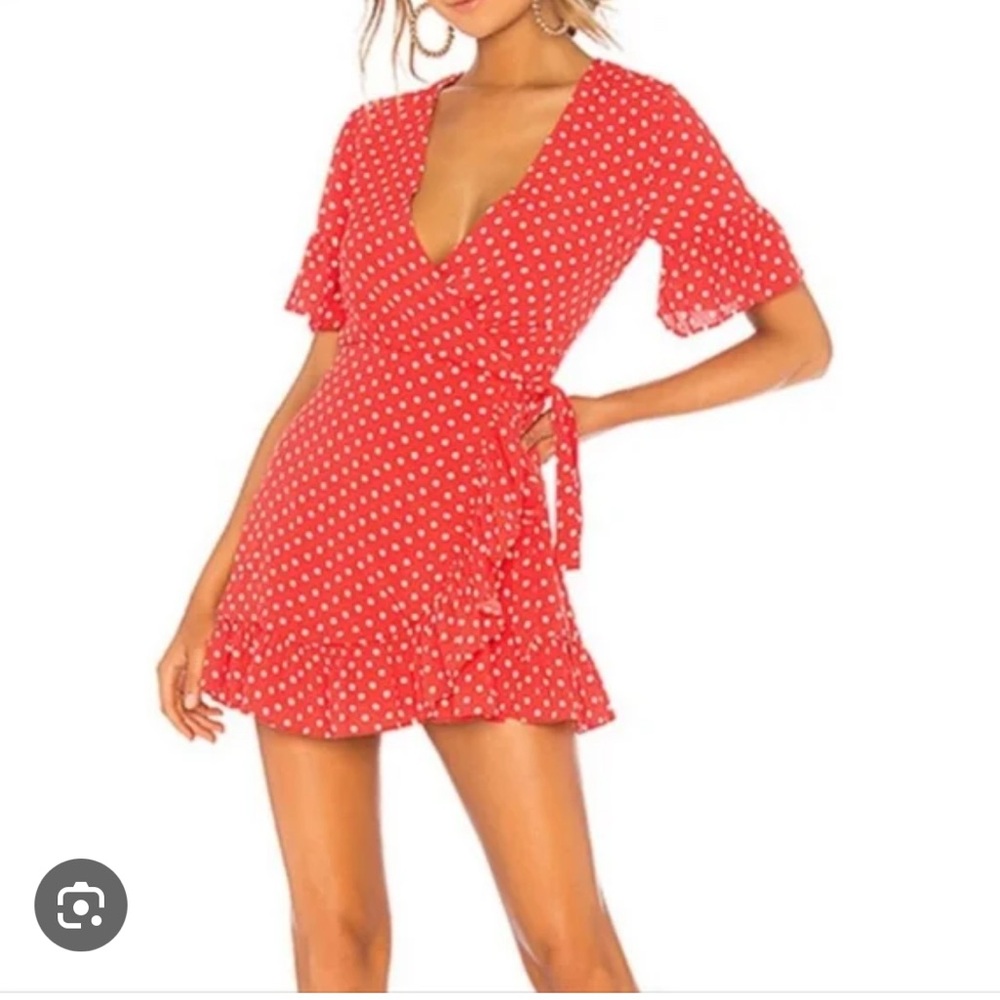 Privacy Please Red and White Polka Dot Dress